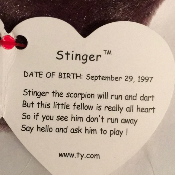Ty Stinger scorpion beanie baby DOB 9/29/97 - Picture 6 of 13